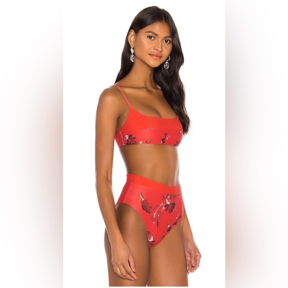 House of Harlow Red Floral High Waisted Bikini - Picture 4 of 7